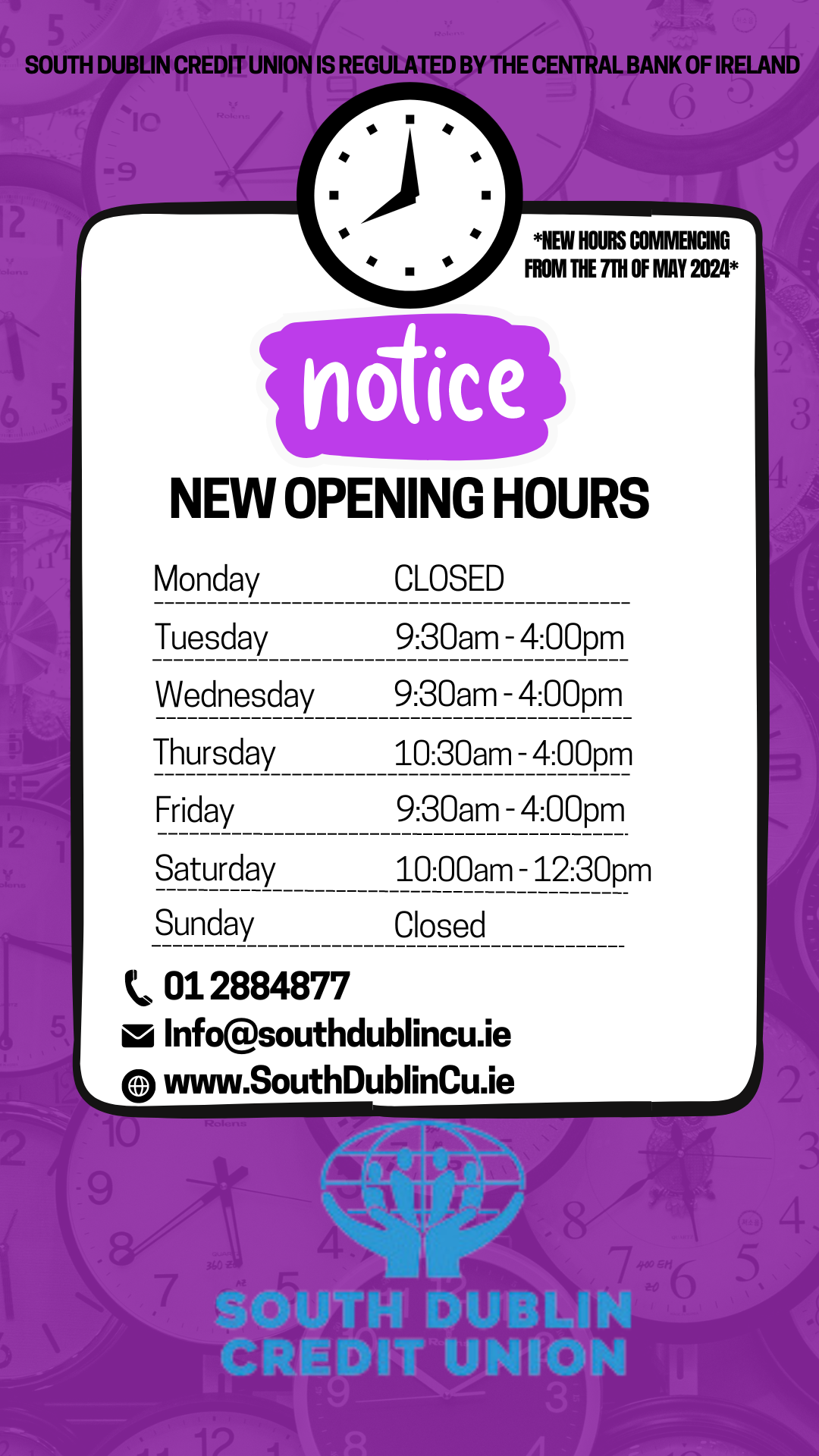 New Opening Hours from May 2024