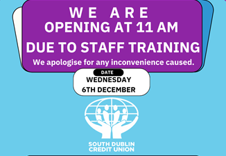 Staff training Morning 6th December - Later branch opening
